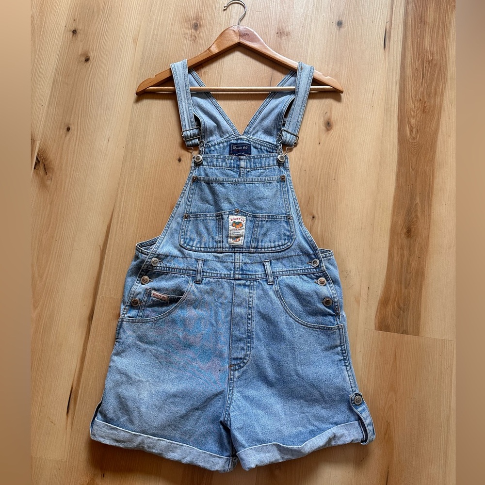 Vintage Route 66 Blue Denim Overalls